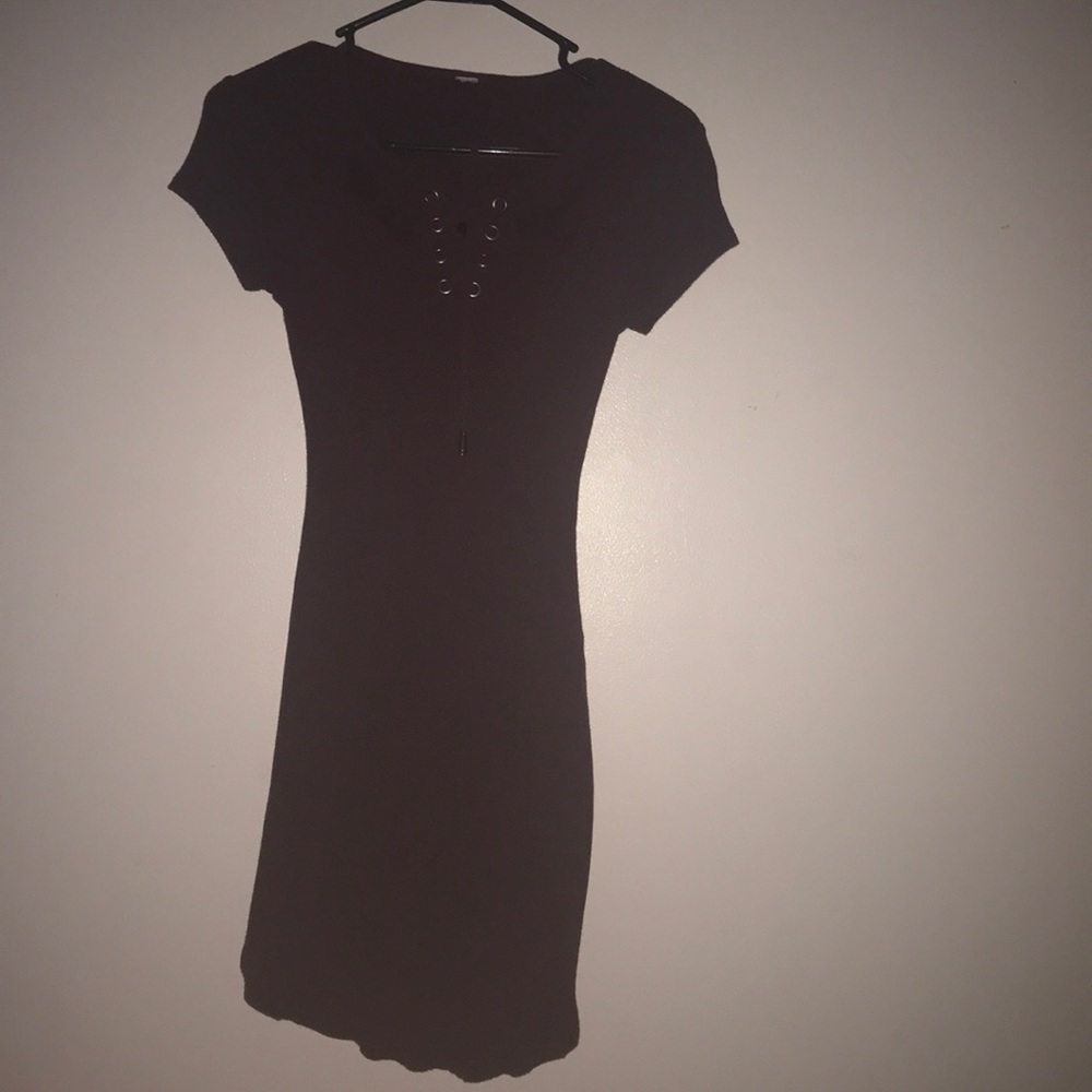 Front Lace Up Body Con Dress